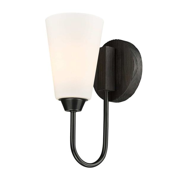 Neela Matte Black One-Light Wall Sconce with Opal Glass, image 5